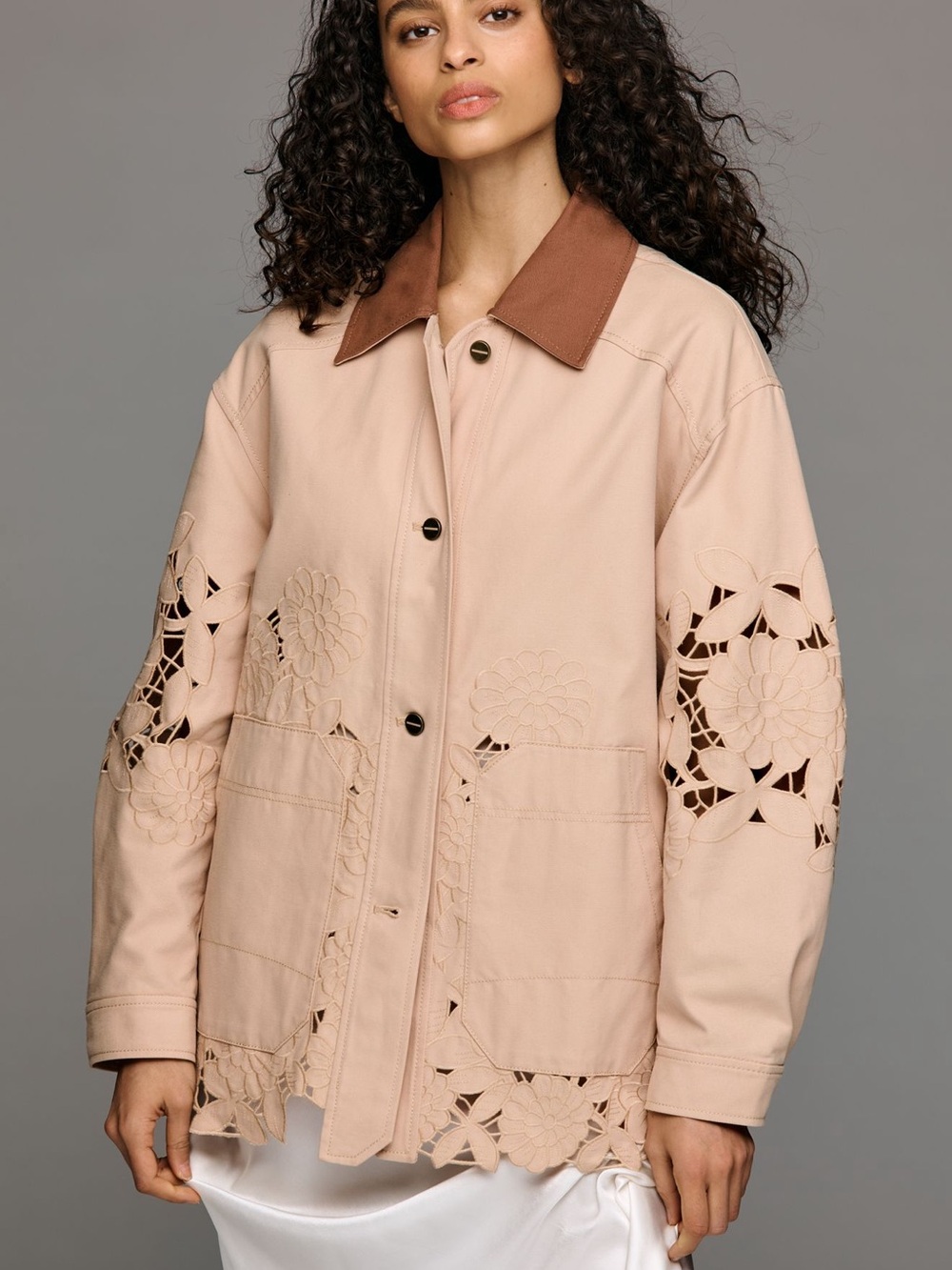 By Anthropologie Floral Cutwork
Barn Jacket NWOT